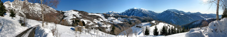 Panoramica sulla strada Pianca-Cespedosio verso il Venturosa e la Valle Brembana - foto Piero Gritti 8 dic. 08