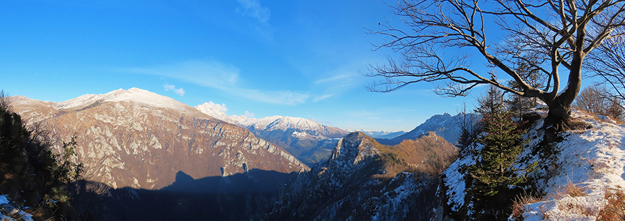 Dalla cresta ovest in vetta al Vaccareggio panoramica su Val Parina, Menna-Arera-Foppazzi-Grem-Castello-Alben