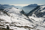 Da Passo S. Marco vista  su lago-valle Valmora e m. Venturosa - foto Luciano Breviario