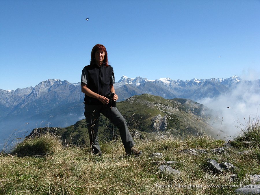 IMG_0307.JPG - L'Adriana in vetta al Quel (2199 m), sullo sfondo l'Adamello